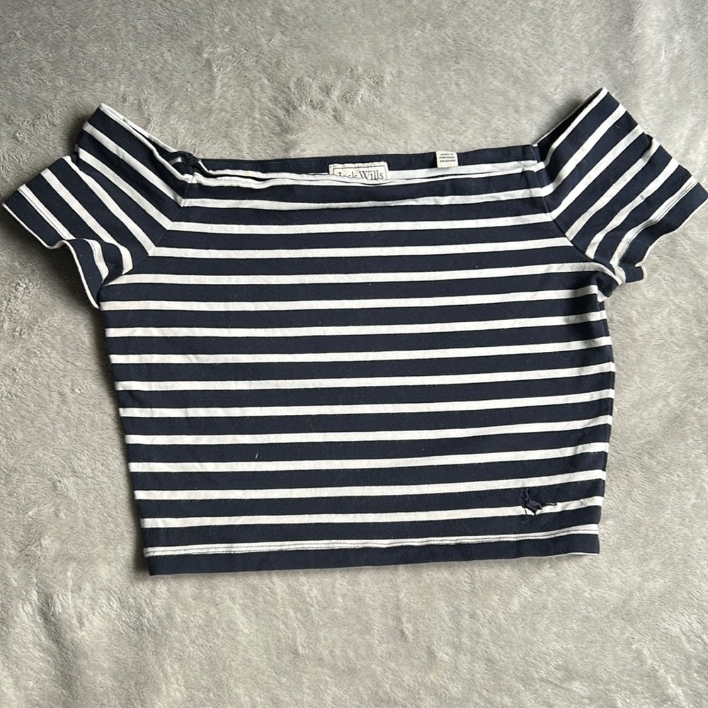 Jack Wills Off the Shoulder Cropped Shirt